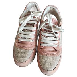 Brunello Cucinelli Sneaker aus Leder Lachs Beige Gold