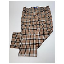 Pantalones monograma Nova Check Burberry vintage beige marrón 38/M