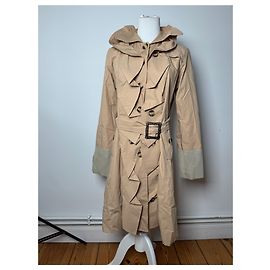 Chloé Trench coat de algodón vintage Chloe beige marrón XS