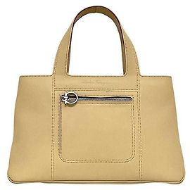 Beige Leder Tote Bag von Salvatore Ferragamo