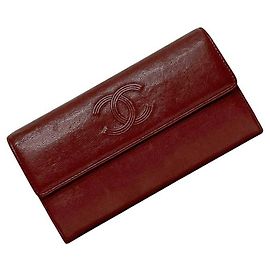 Chanel Bordeaux Lange Geldbörse