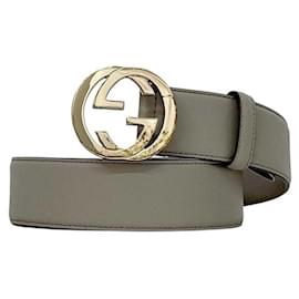 Grauer Leder Gürtel von Gucci