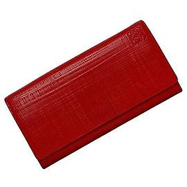 Cartera larga bifold Loewe en rojo