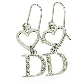 Orecchini in cristallo argento con logo a forma di cuore Christian Dior