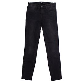 Jeans negros J Brand con detalles de cuero
