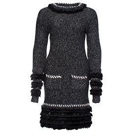 Chanel Cashmere Pelzfransen Kleid