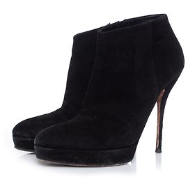 Botines de ante negro con plataforma de Gucci