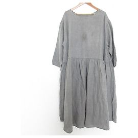 Autre Marque Baumwollkleid mit Raffung und Stilwechsel