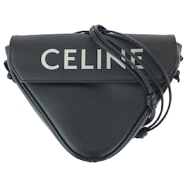 Céline Borsa a spalla in pelle con logo triangolare Celine