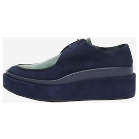 Jil Sander Scarpe platform in suede blu - taglia EU 38,5