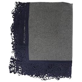 Sciarpa in suede grigio con bordo - Autre Marque