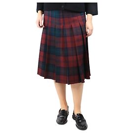Red Valentino Falda de mezcla de lana a cuadros marrón - talla UK 12