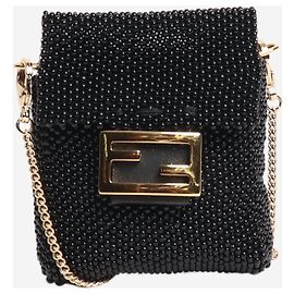 Fendi Baguette nano de cuentas negras