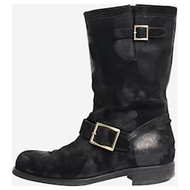 Botas de ante negras con efecto desgastado - talla EU 39 (UK 6) - Jimmy Choo