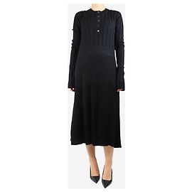 Marni Schwarzes Lurex-Ripp-Midikleid - Größe UK 10