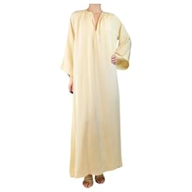 Autre Marque Buttergelbes Seidencrepe-Kleid - Größe UK 12