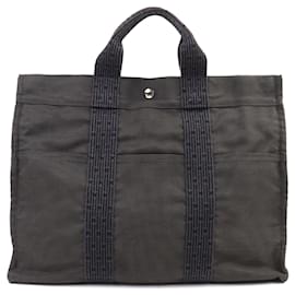 Borsa tote in tela grigia Hermes Air Line MM - Hermès