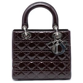 Dior Lila Mittel Patent Cannage Lady Dior