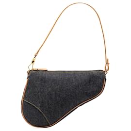 Pochette Saddle Mini en Denim Bleu Dior