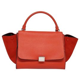 Céline Borsa Trapeze Celine in pelle con suede media