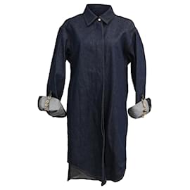 Loewe Hemd aus dunkelblauem Denim mit Kettenbesatz