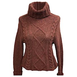 Brauner Wollpullover mit Rollkragen von Burberry London