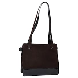 Chanel Vintage Logo Tote aus Wildleder Mittel