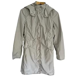 Moncler Grey Waterproof Parka with Removable Hood