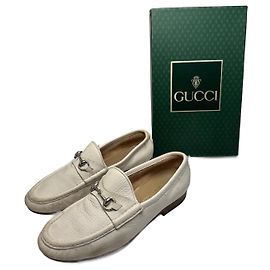 Mocassino in pelle Horsebit vintage Gucci bianco 35,5