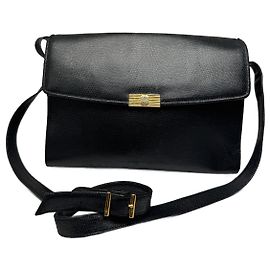Vintage Givenchy Tasche aus schwarzem Leder mit Schlangenprägung