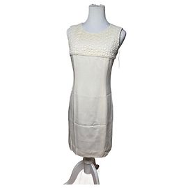 Courreges Vintage Courrèges Leinenkleid Weiß 38/M