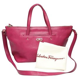 Borsa a mano/spalla in pelle rosa Salvatore Ferragamo