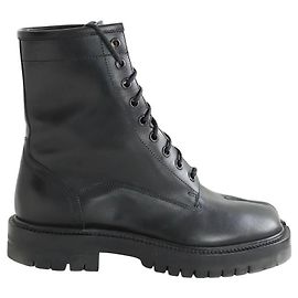 Maison Martin Margiela Stivali in pelle nera con lacci