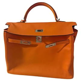 Borsa a mano Hermès Birkin 35 Arancione in pelle