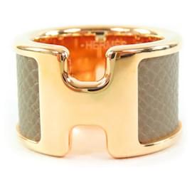 Hermes Olympe GM Etoupe Pink Gold Band Ring - Hermès
