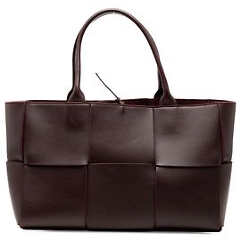 Bottega Veneta Borsa Arco Maxi Intrecciato in Nappa Rossa Media
