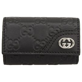 Gucci 181680 Guccissima Interlocking G Leather Key Case