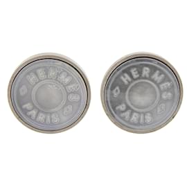 Boucles d'oreilles clip fantaisie en coquillage Hermès