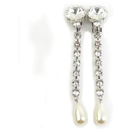 Orecchini a goccia Miu Miu argento e bianco