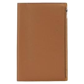 Couverture de carnet Hermès EA Zip PM en cuir Swift Etoupe