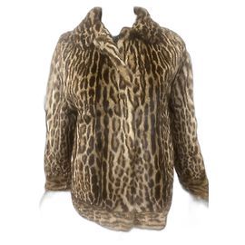 Autre Marque Bikerjacke aus Pelz Braun Beige
