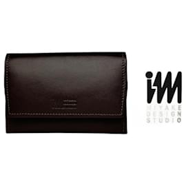 Portacarte in pelle Issey Miyake vintage marrone