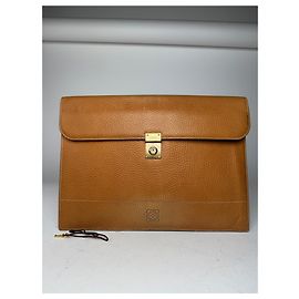 Autre Marque Clutch in pelle Loewe Madrid vintage marrone
