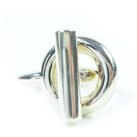 Ring Hermès Bague en Corozo Shell Hermes Sellier Métal Argenté ref