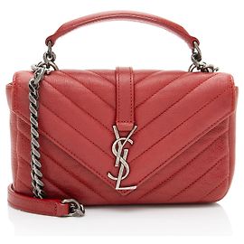 Saint Laurent Matelassé Kalbsleder Monogram College Mini Schultertasche