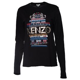 Camisa negra de manga larga KENZO con estampado