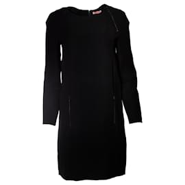 Schwarzes Kleid von Cacharel mit Reißverschlüssen