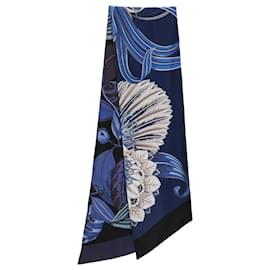 Salvatore Ferragamo Mini bandeau stampato Ferragamo in seta blu