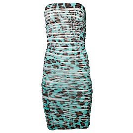 Blumarine Bleistift-Tüllkleid mit Leopardenmuster
