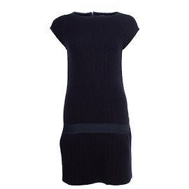 Chanel blaues gewebtes Kleid mit Taschen